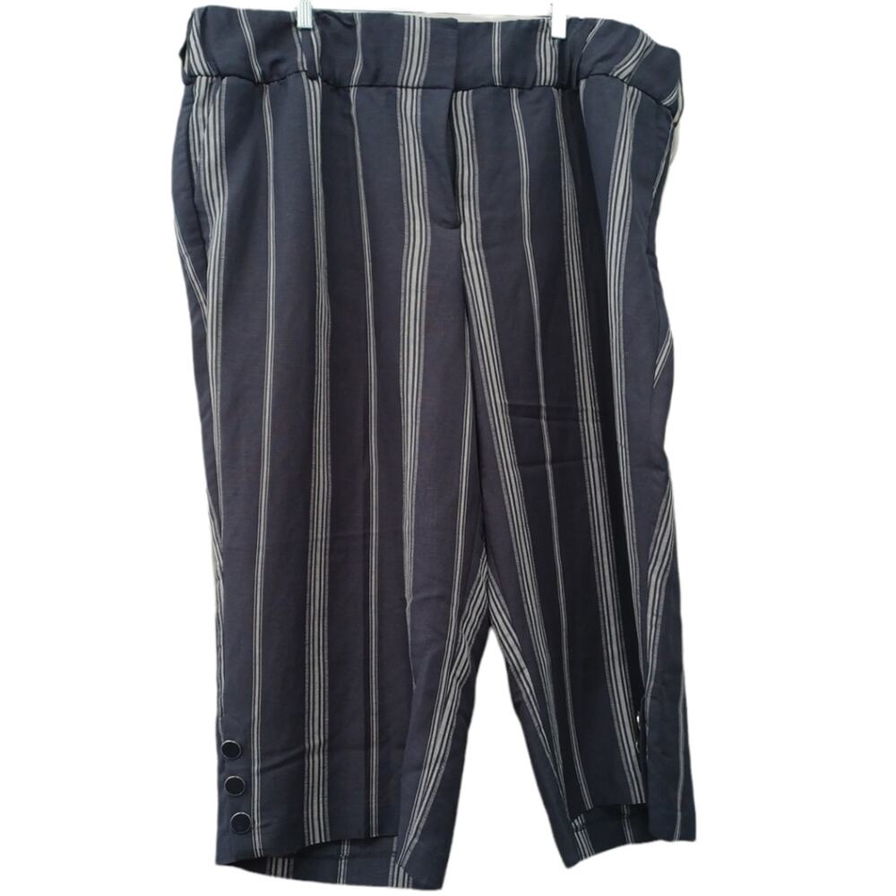 NWOT LANE BRYANT Linen Blend Laney High-Rise, Wide Leg Crop Pants SIZE 26